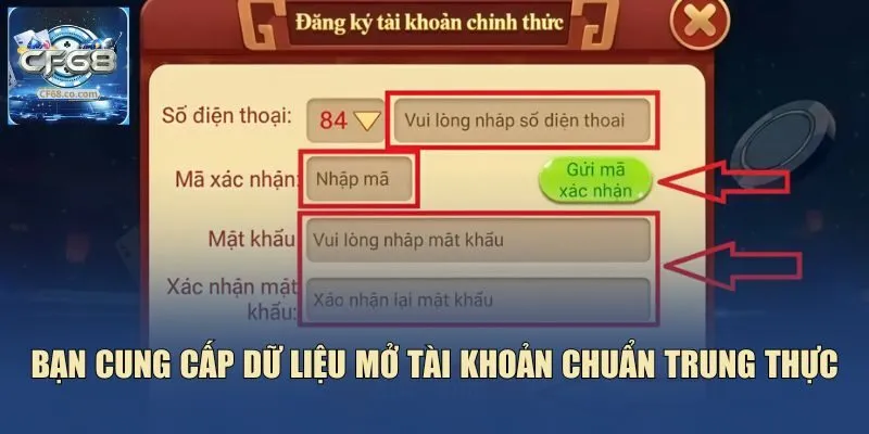 Bạn cung cấp dữ liệu mở tài khoản chuẩn trung thực